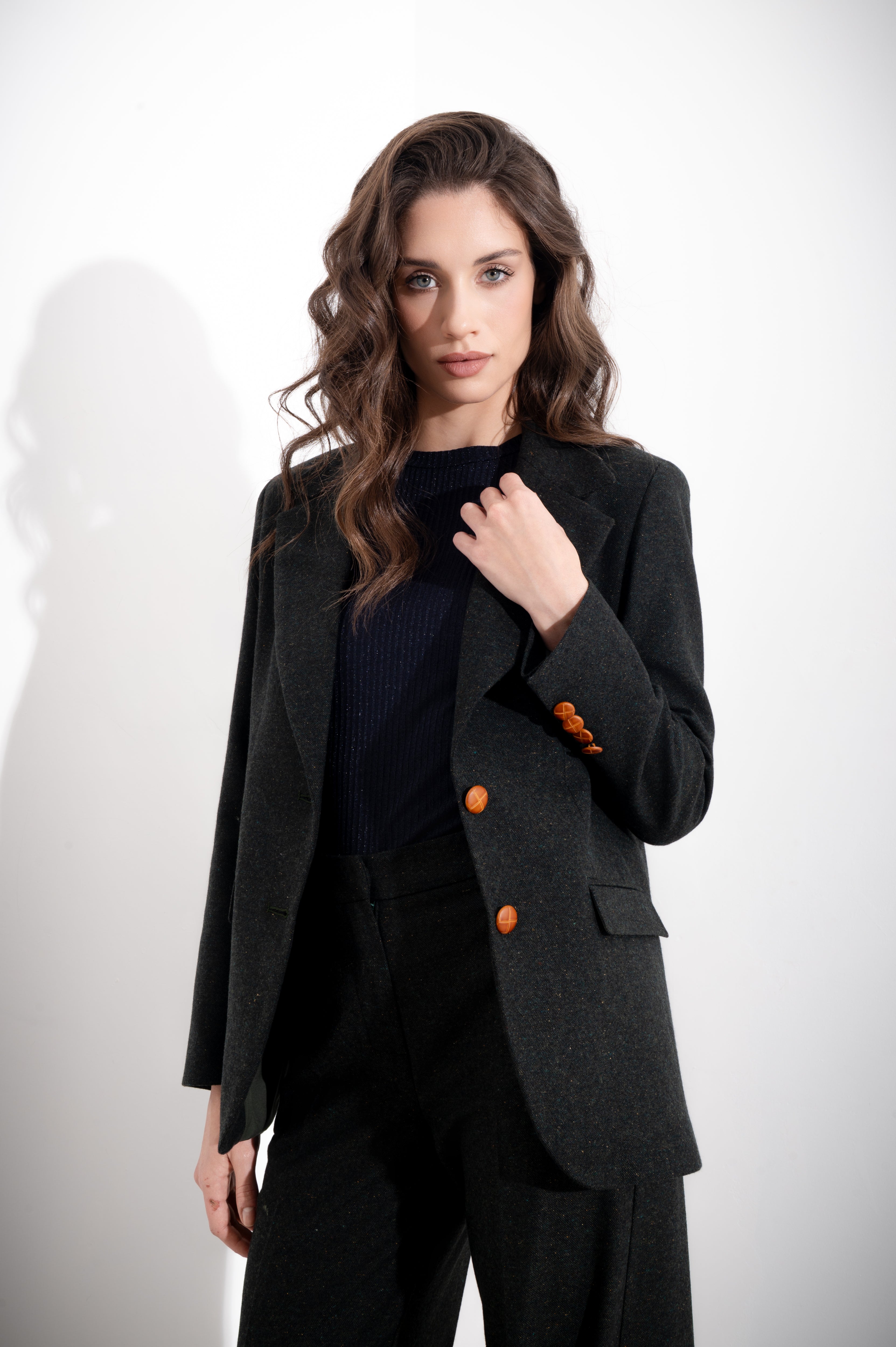 Giacca monopetto in lana seta bottonata - Compagnia Italiana