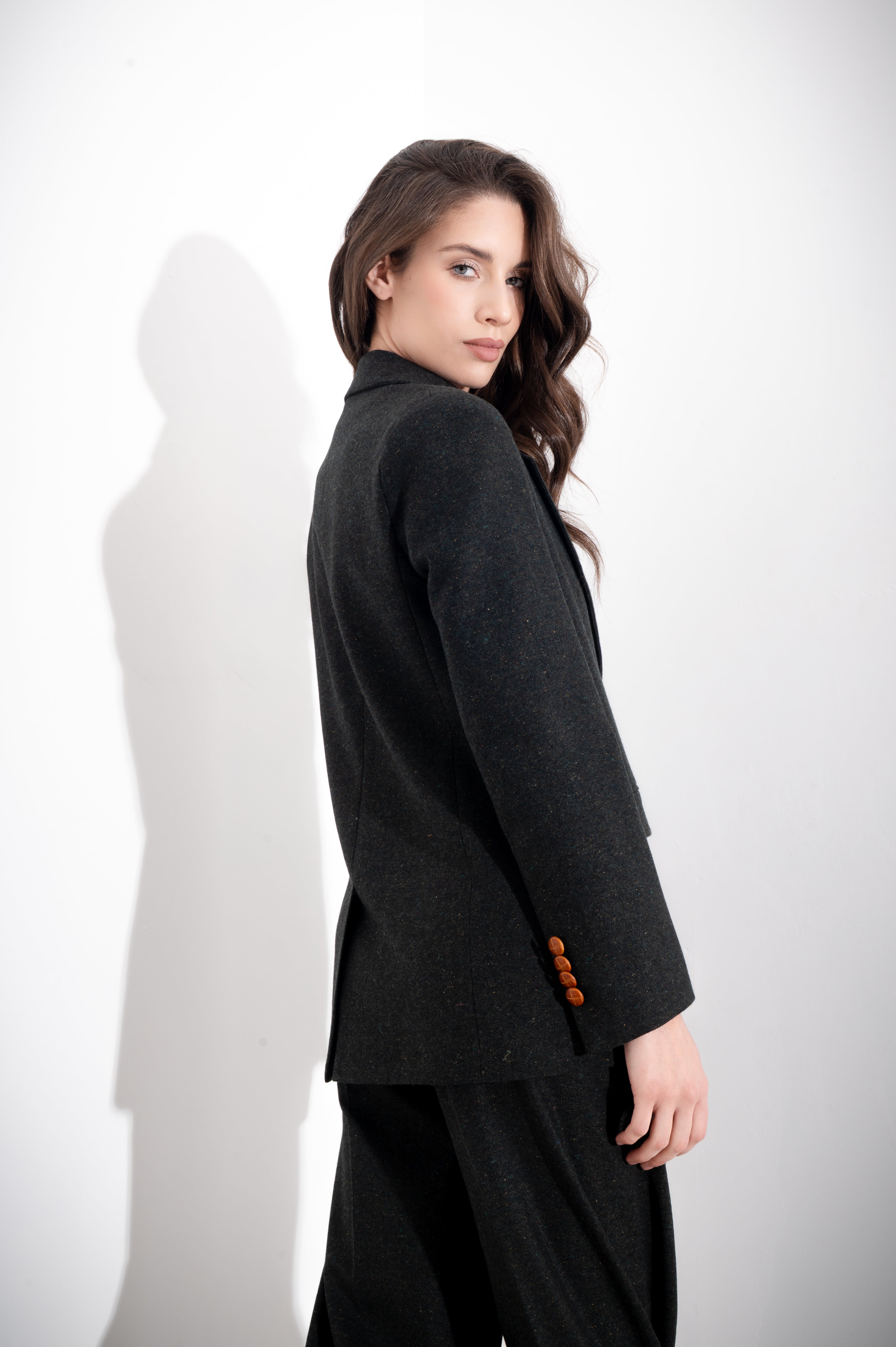 Giacca monopetto in lana seta bottonata - Compagnia Italiana