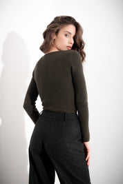 Maglia a costine scollo a V FRIENDLY SWEATER - Compagnia Italiana