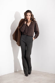 Pantaloni a vita alta in punto milano resca