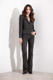 Pantaloni a vita alta in punto milano resca