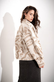 Cappotto corto senza chiusura in maglia