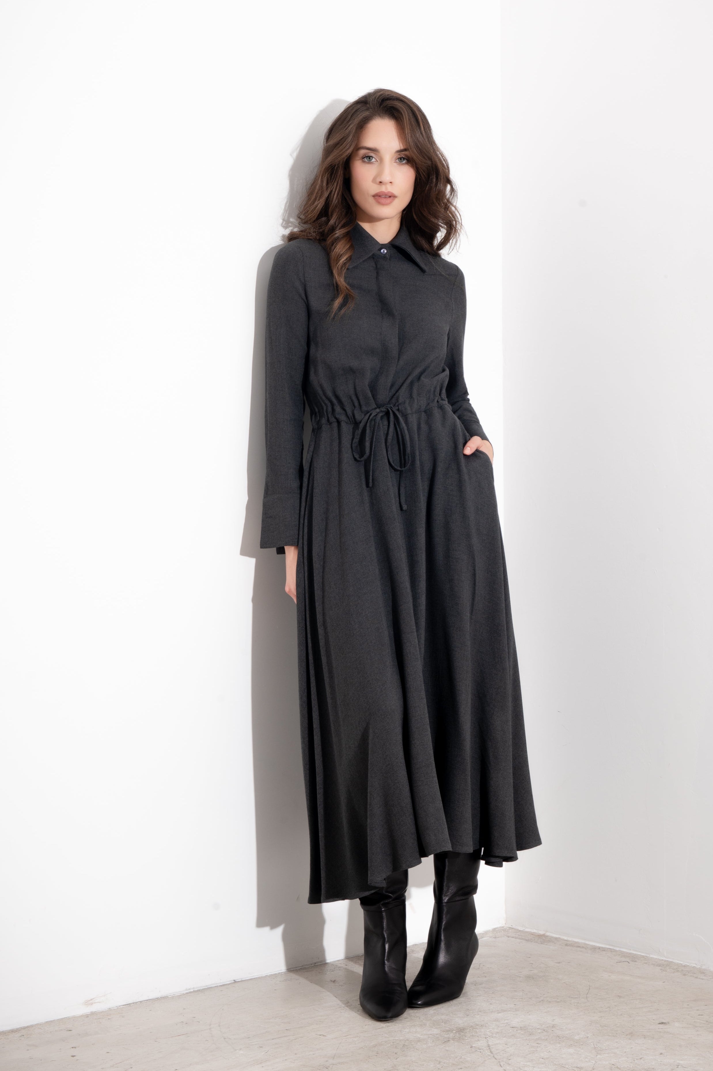 Abito chemisier in viscosa