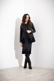 Abito midi con pizzo