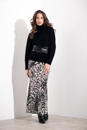 Gonna stampata in viscosa