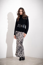 Gonna stampata in viscosa