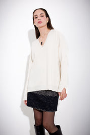 Oversized V-neck sweater