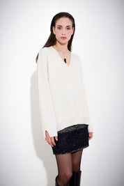 Oversized V-neck sweater