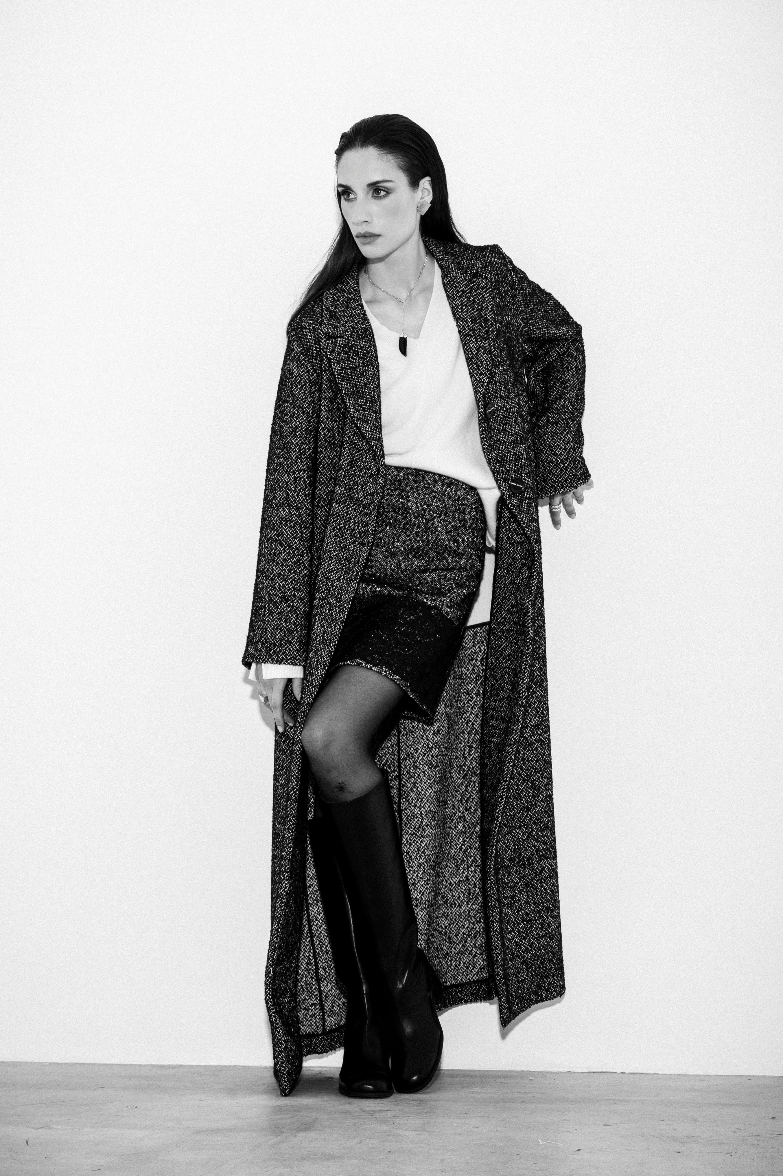 Cappotto lungo bouclé