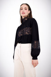 Double crepe flared trousers