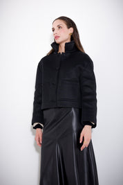Short jacket in double mesh