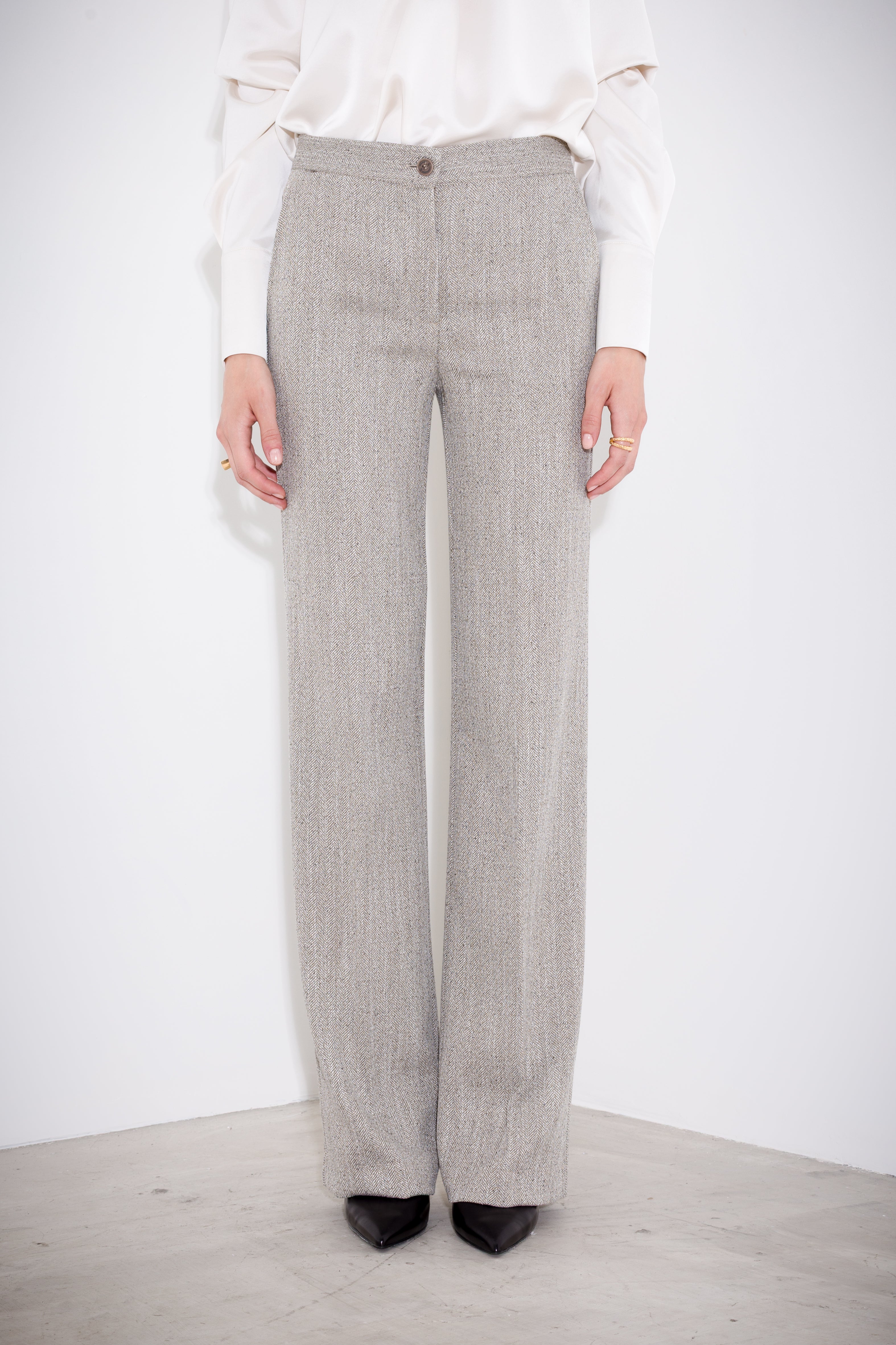 Pantaloni dritti in resca