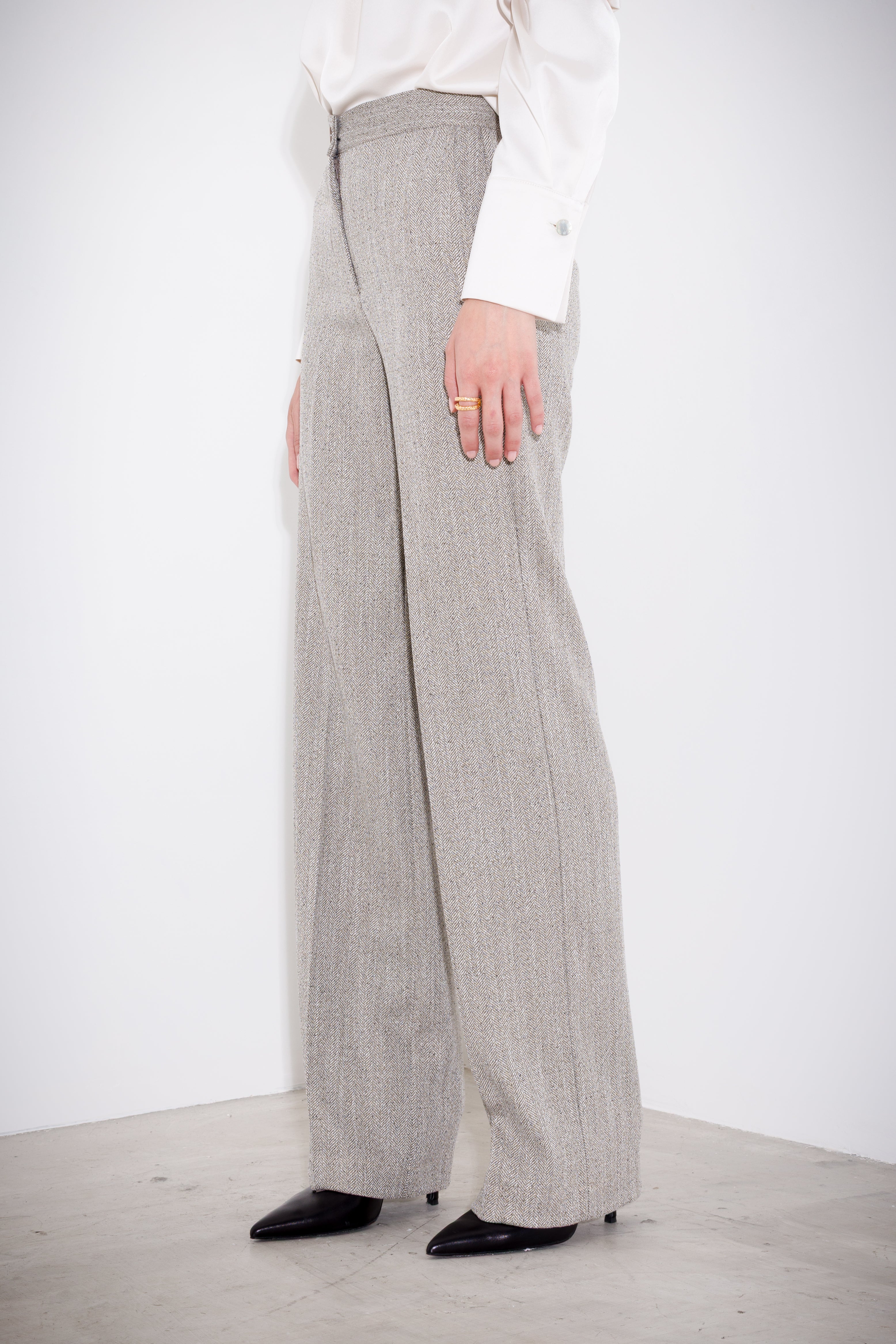 Pantaloni dritti in resca