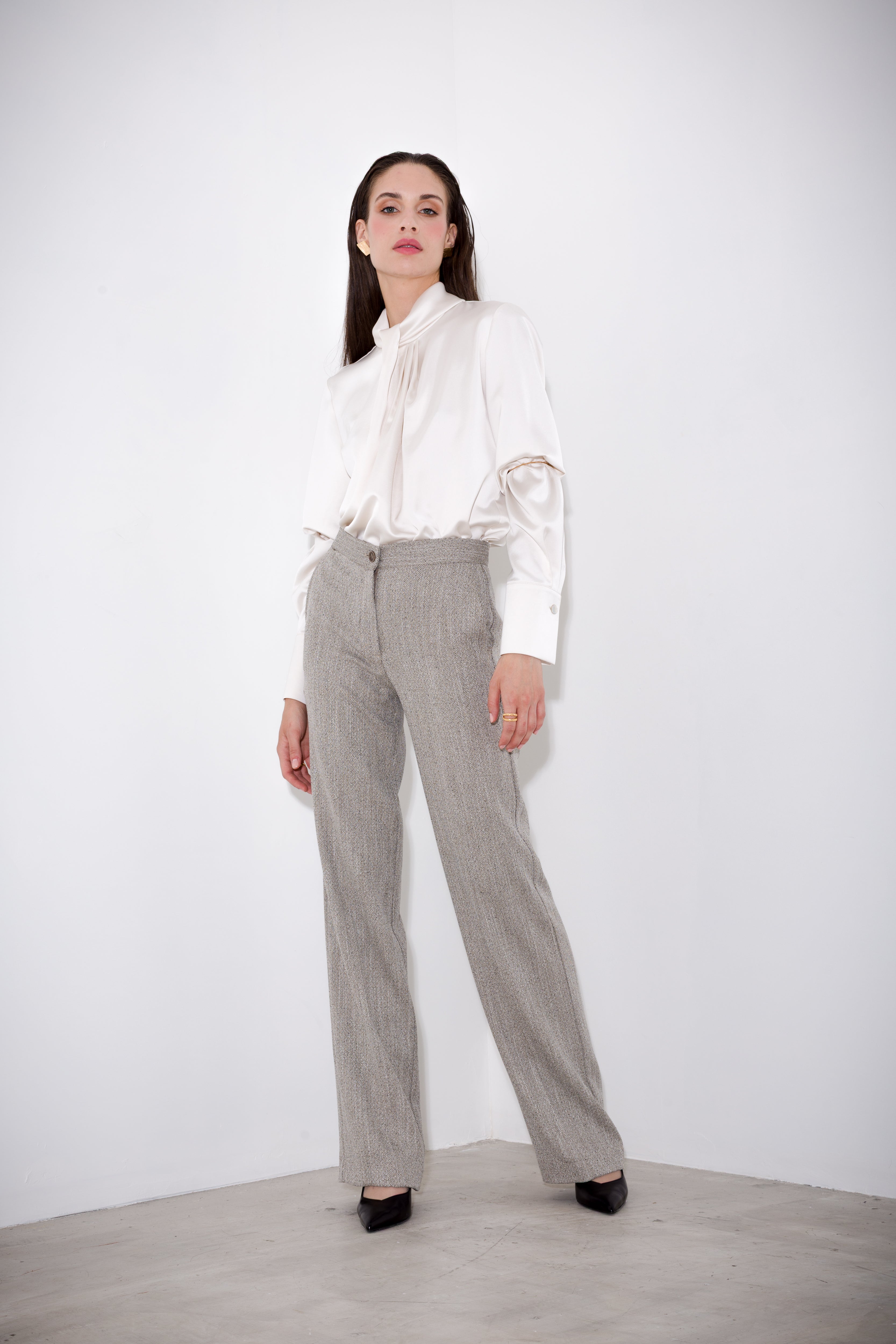 Blusa nodo in raso