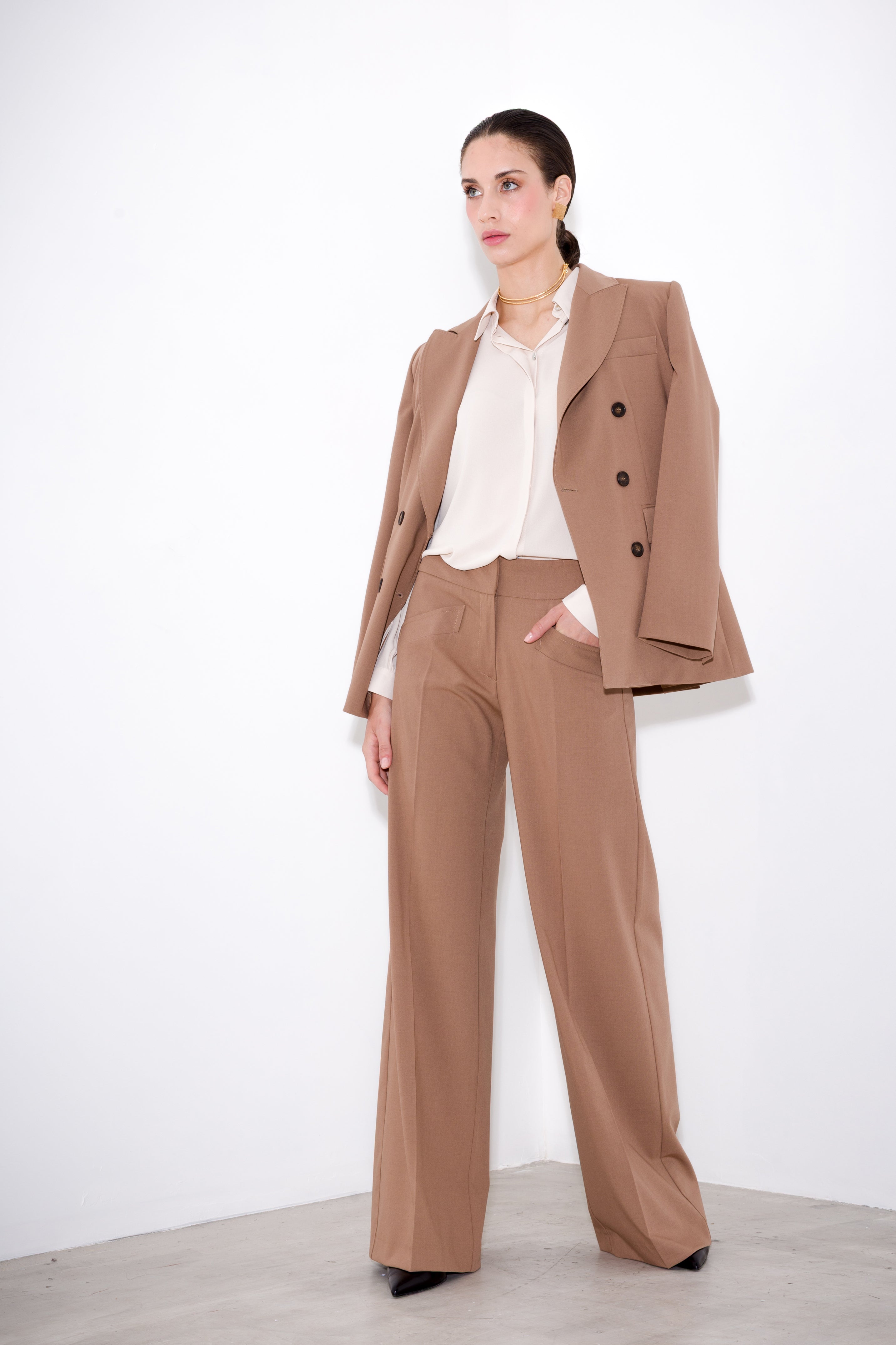 Pantalone in tela lana