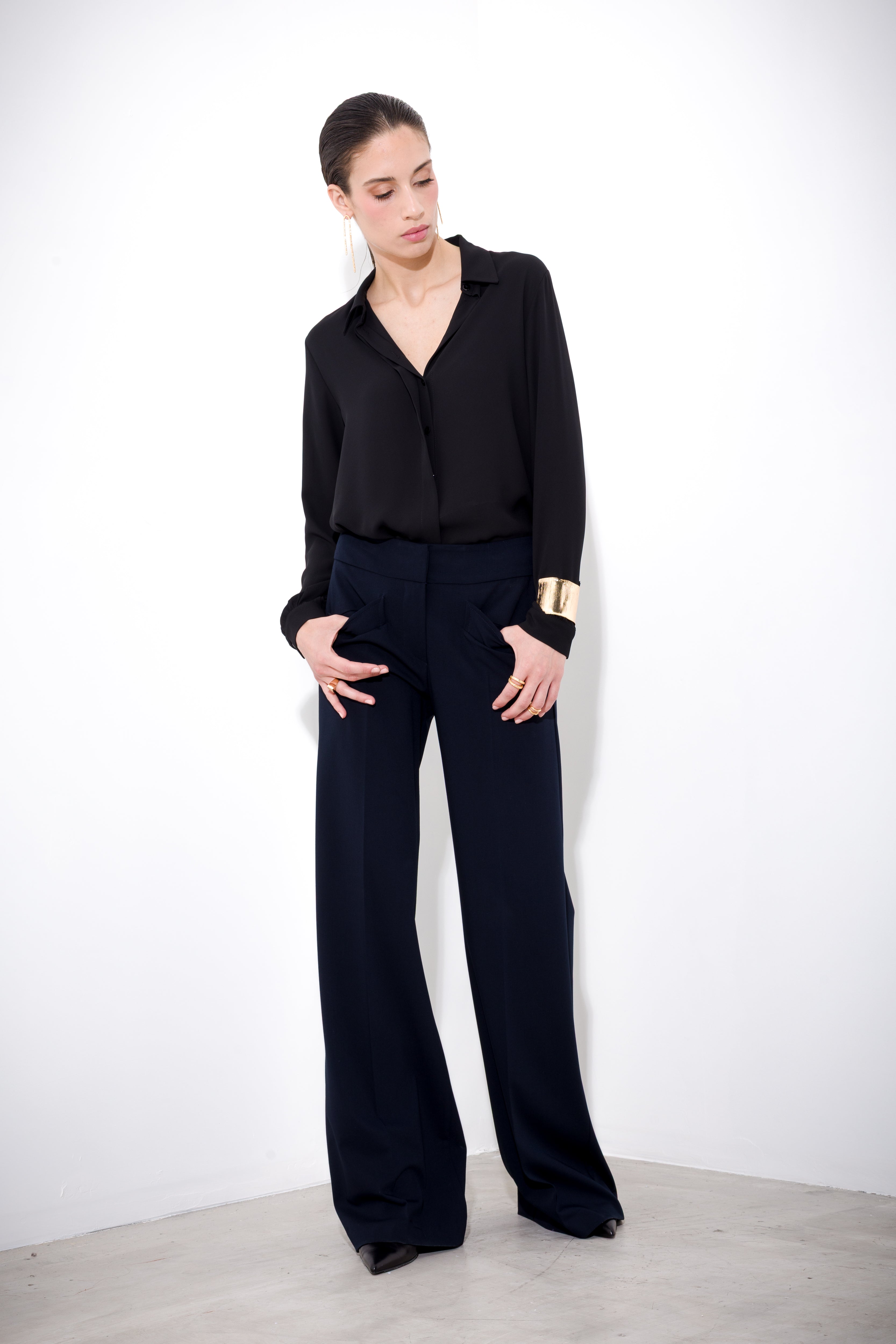 Wool canvas trousers
