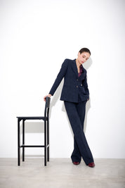 Pantaloni dritti in punto milano melange