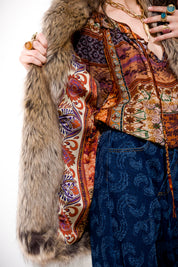 K KULTURE long faux fur vest