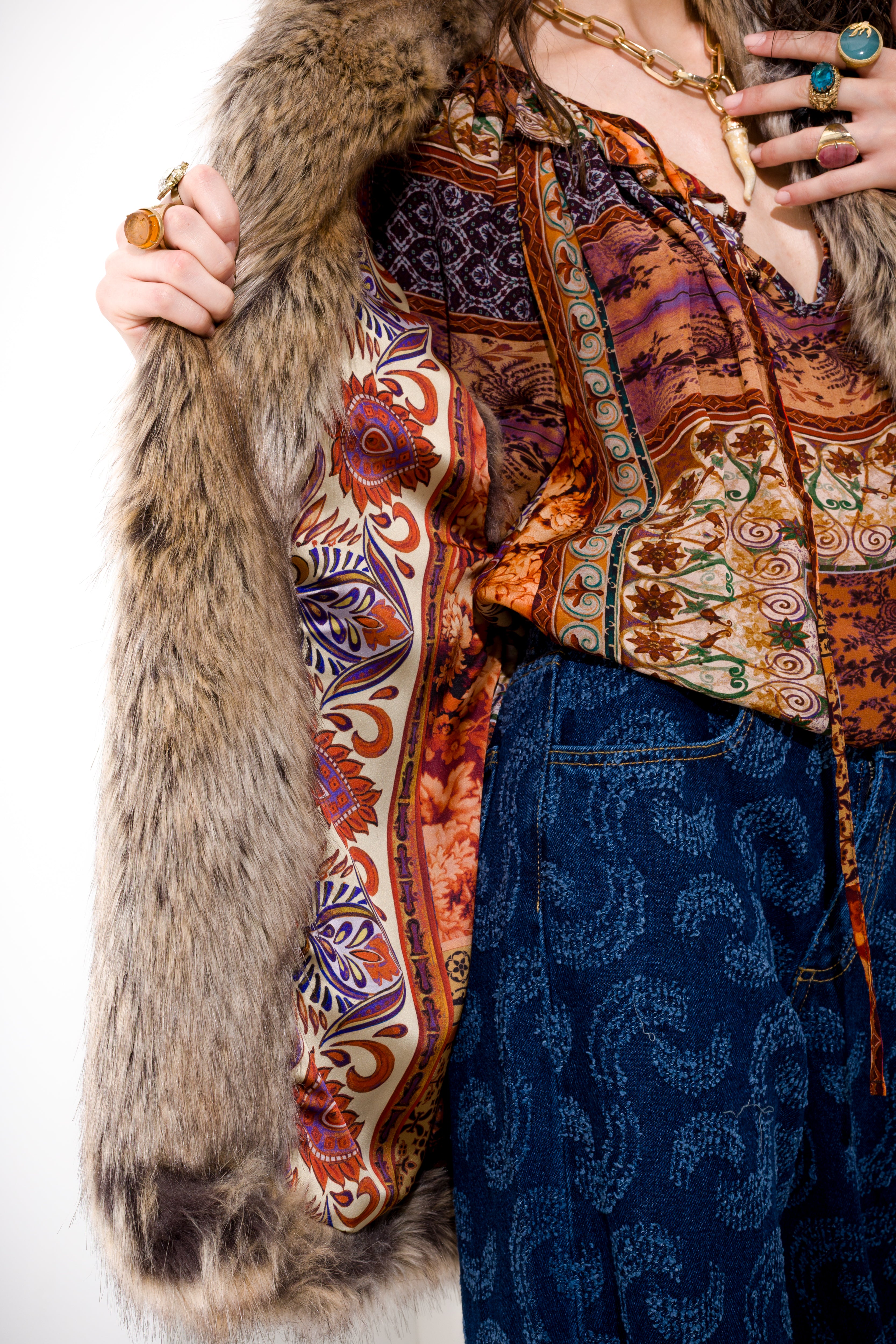 K KULTURE long faux fur vest