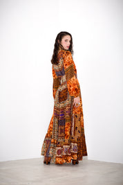 K KULTURE Patch Print Long Dress