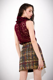 K KULTURE Double Crepe Short Skirt