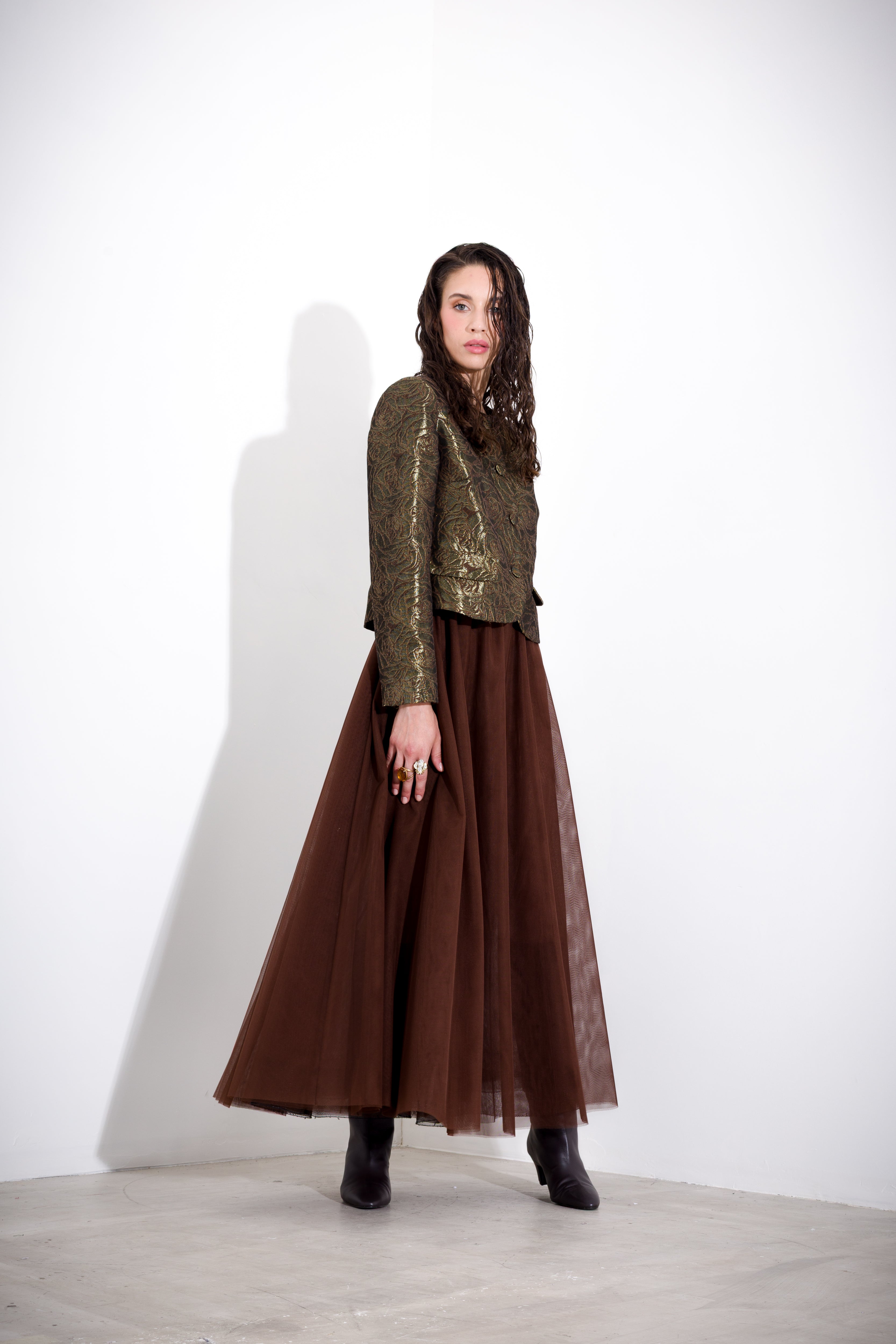 K KULTURE damask short jacket
