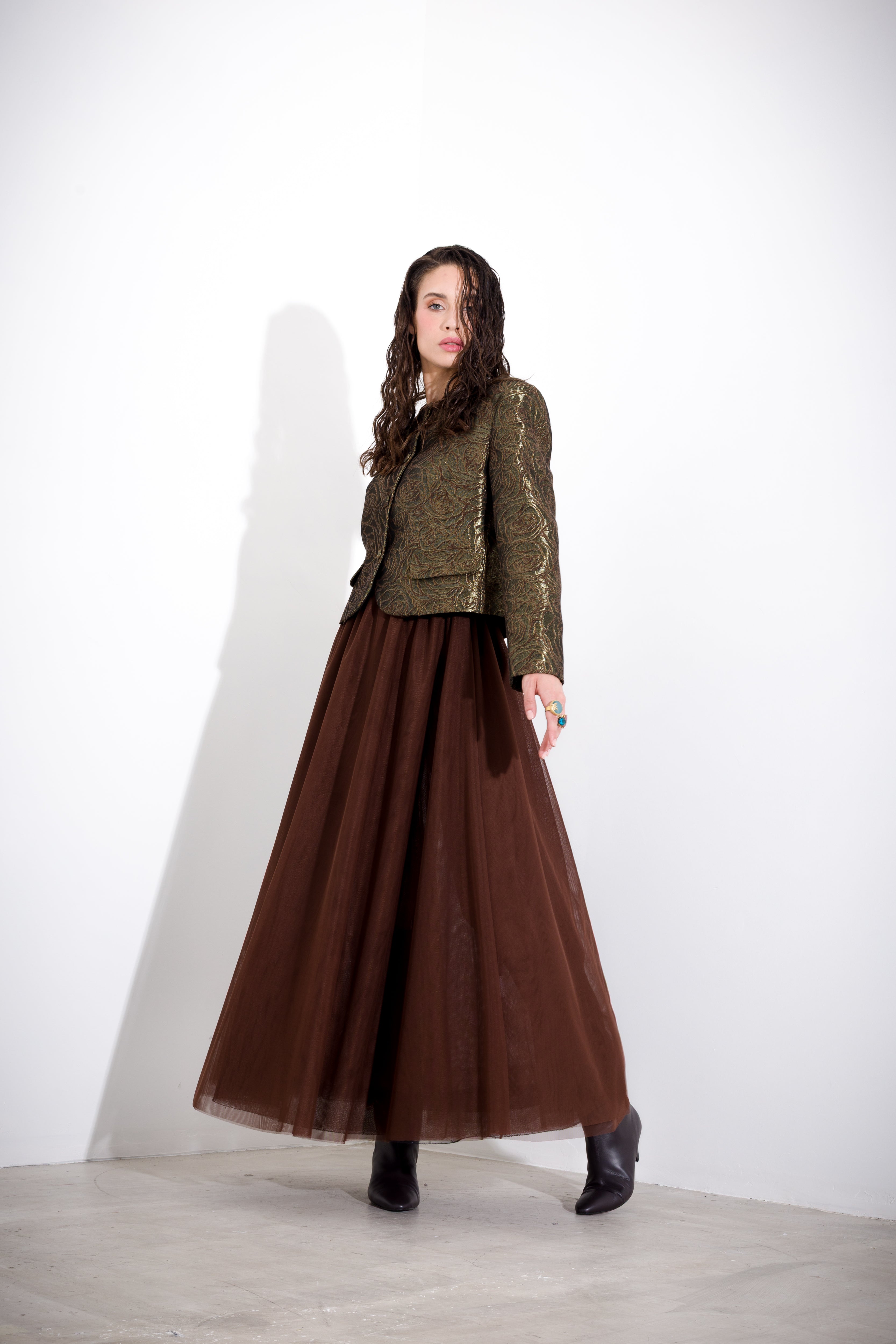 K KULTURE damask short jacket