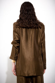 K KULTURE laminated double-breasted blazer