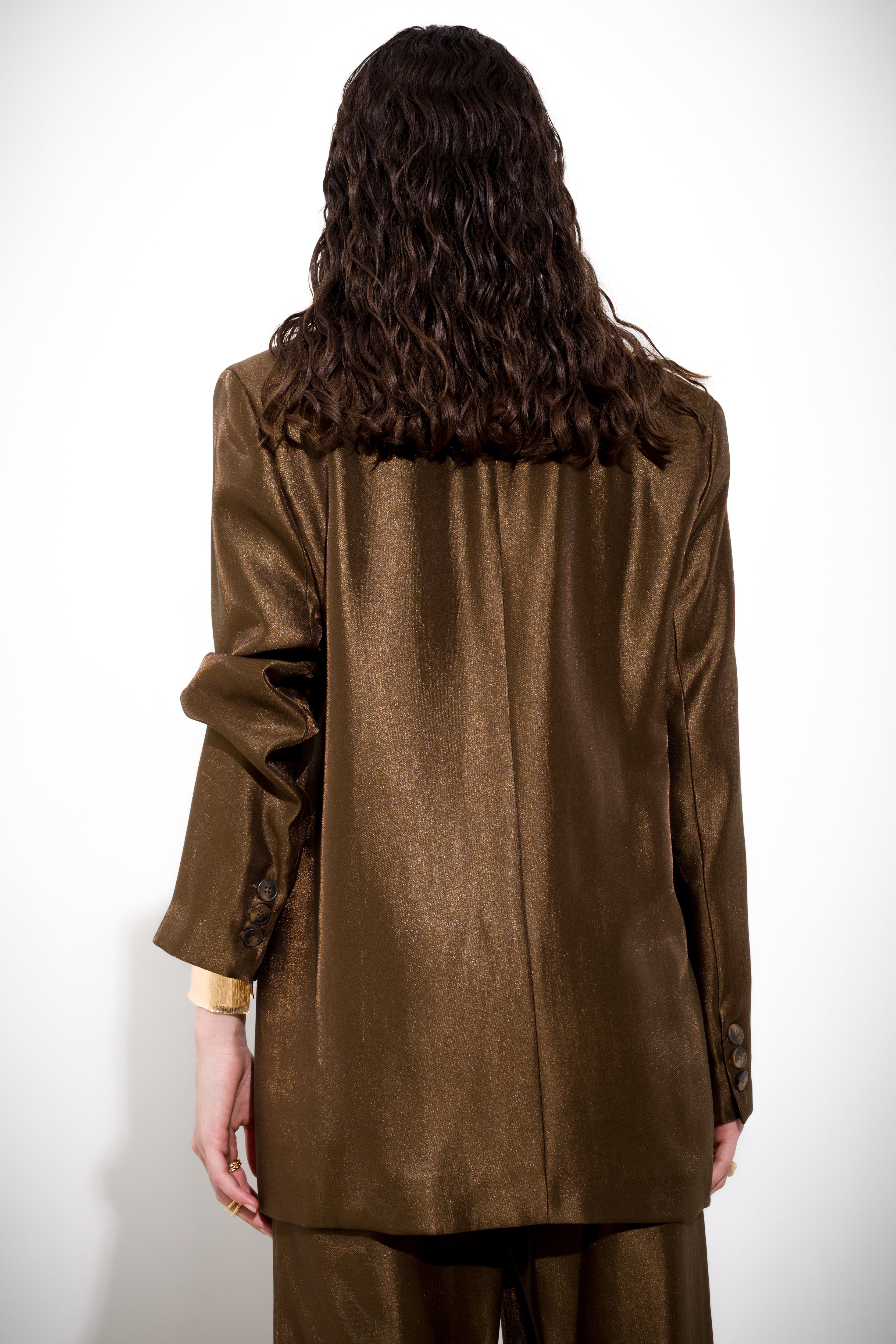 K KULTURE laminated double-breasted blazer