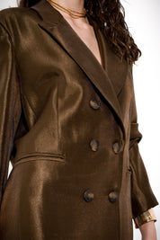 K KULTURE laminated double-breasted blazer
