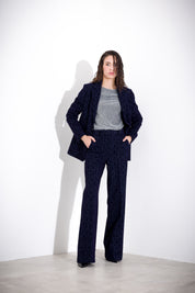 K KULTURE flocked single-breasted jacket