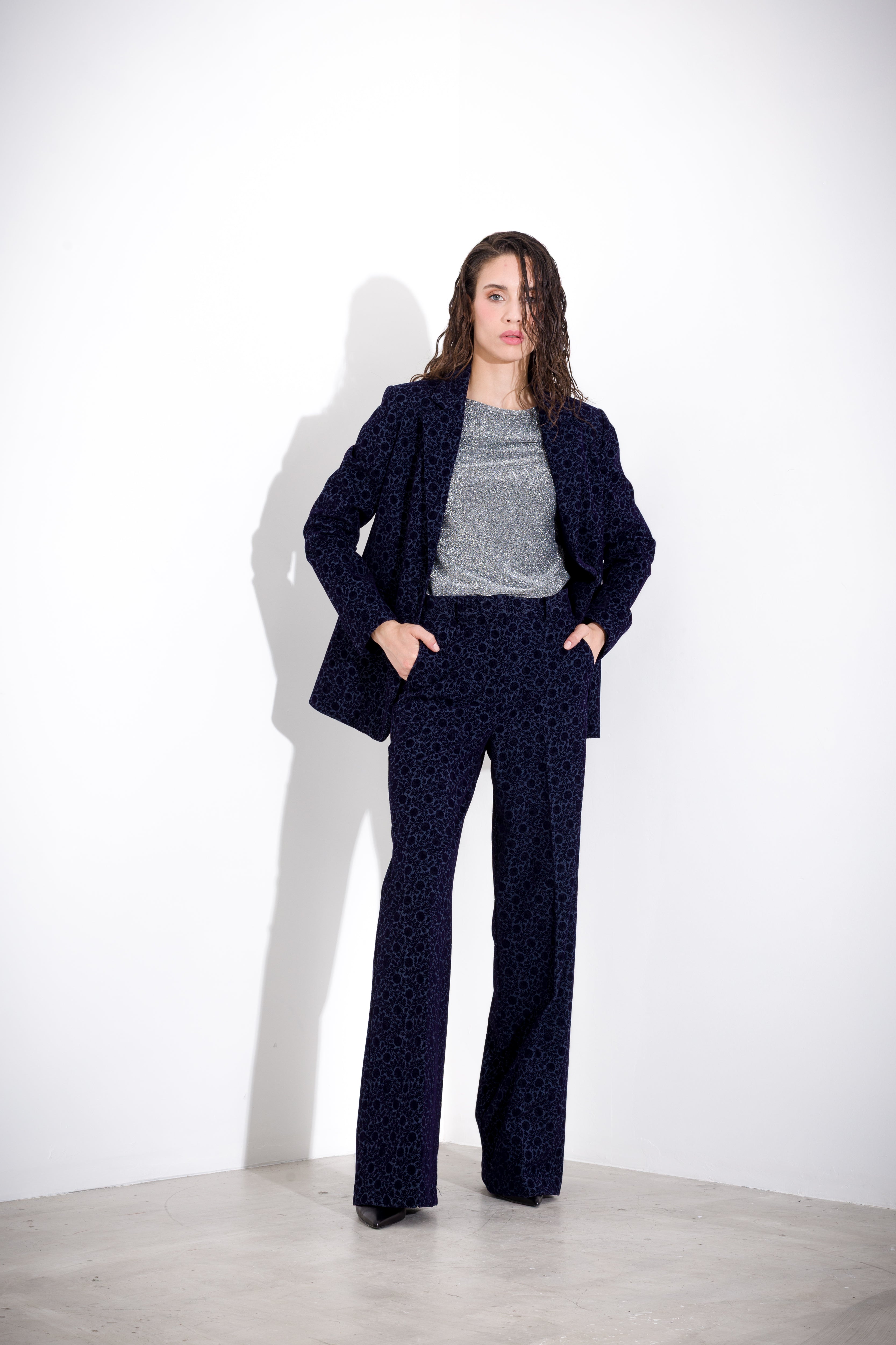 K KULTURE flocked single-breasted jacket