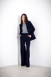 K KULTURE flocked velvet trousers