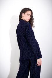 K KULTURE flocked single-breasted jacket