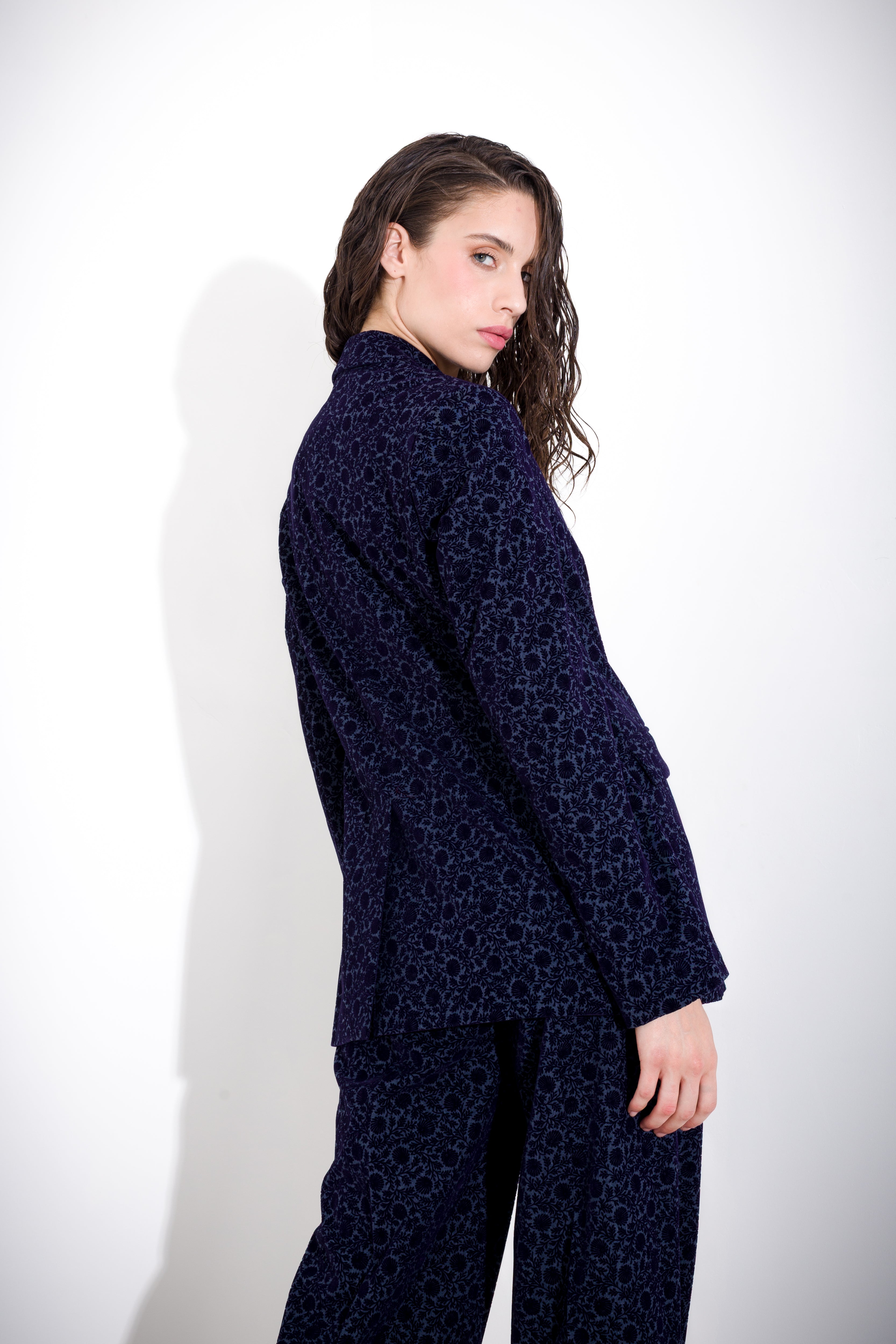 K KULTURE flocked single-breasted jacket