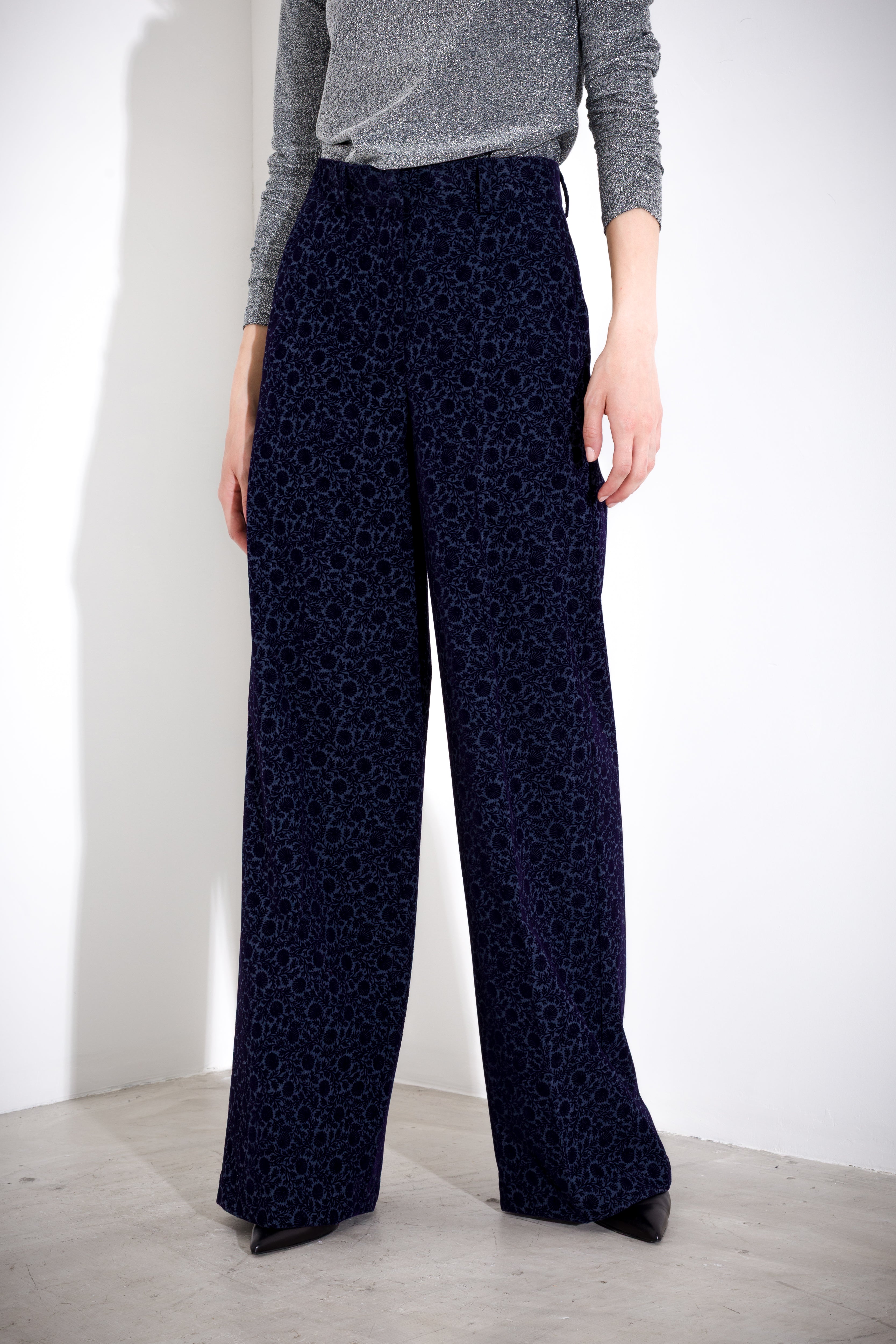 K KULTURE flocked velvet trousers