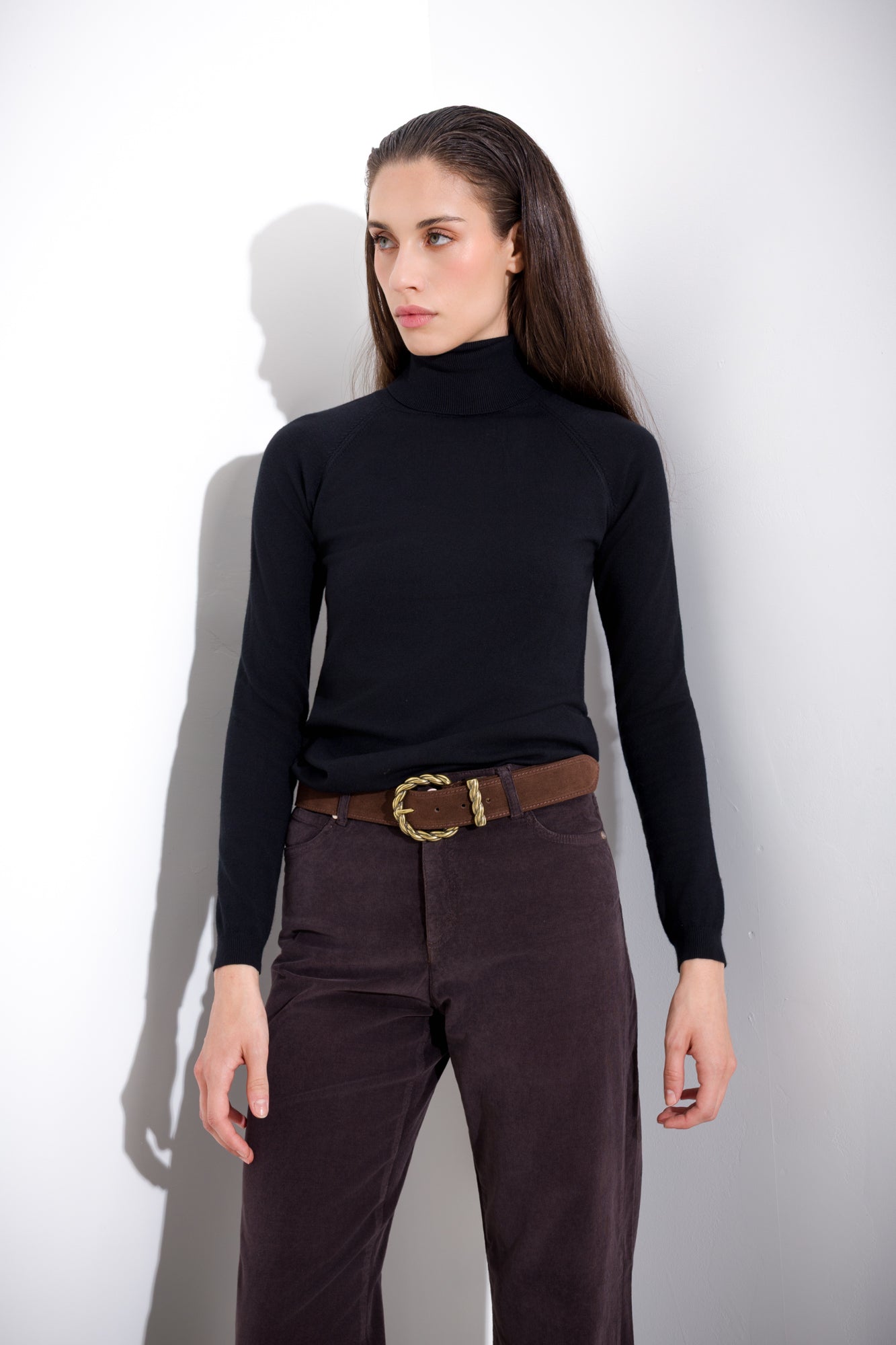 Ribbed turtleneck sweater