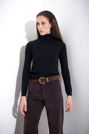 Ribbed turtleneck sweater