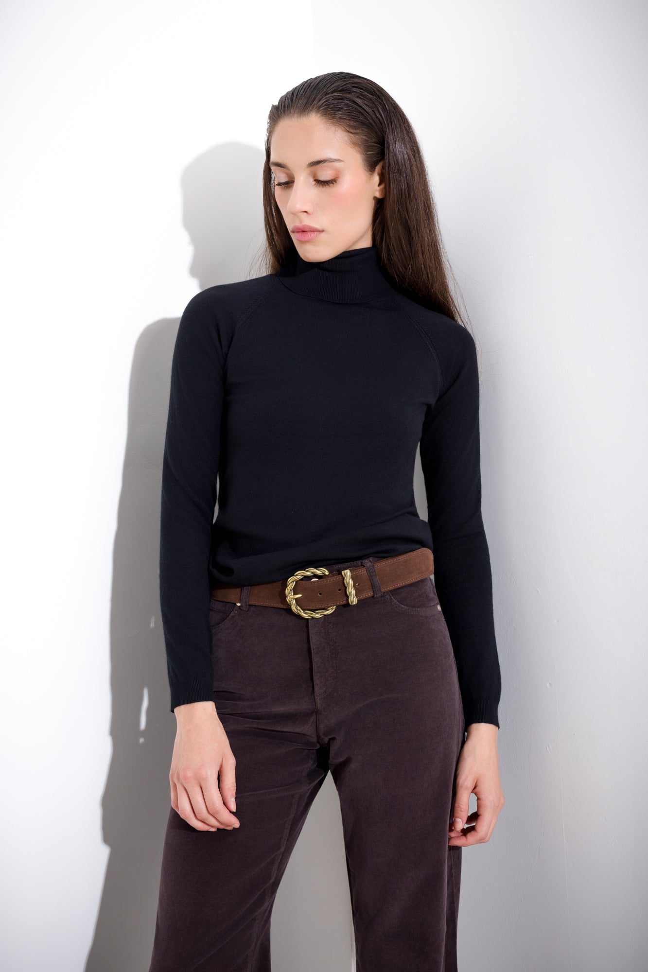 Ribbed turtleneck sweater