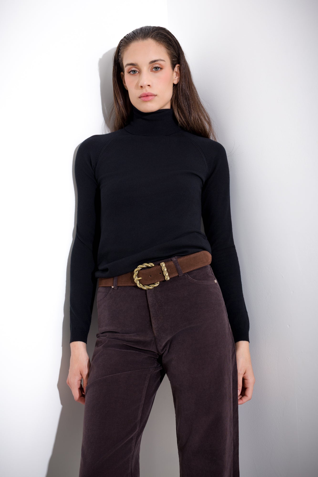 Ribbed turtleneck sweater