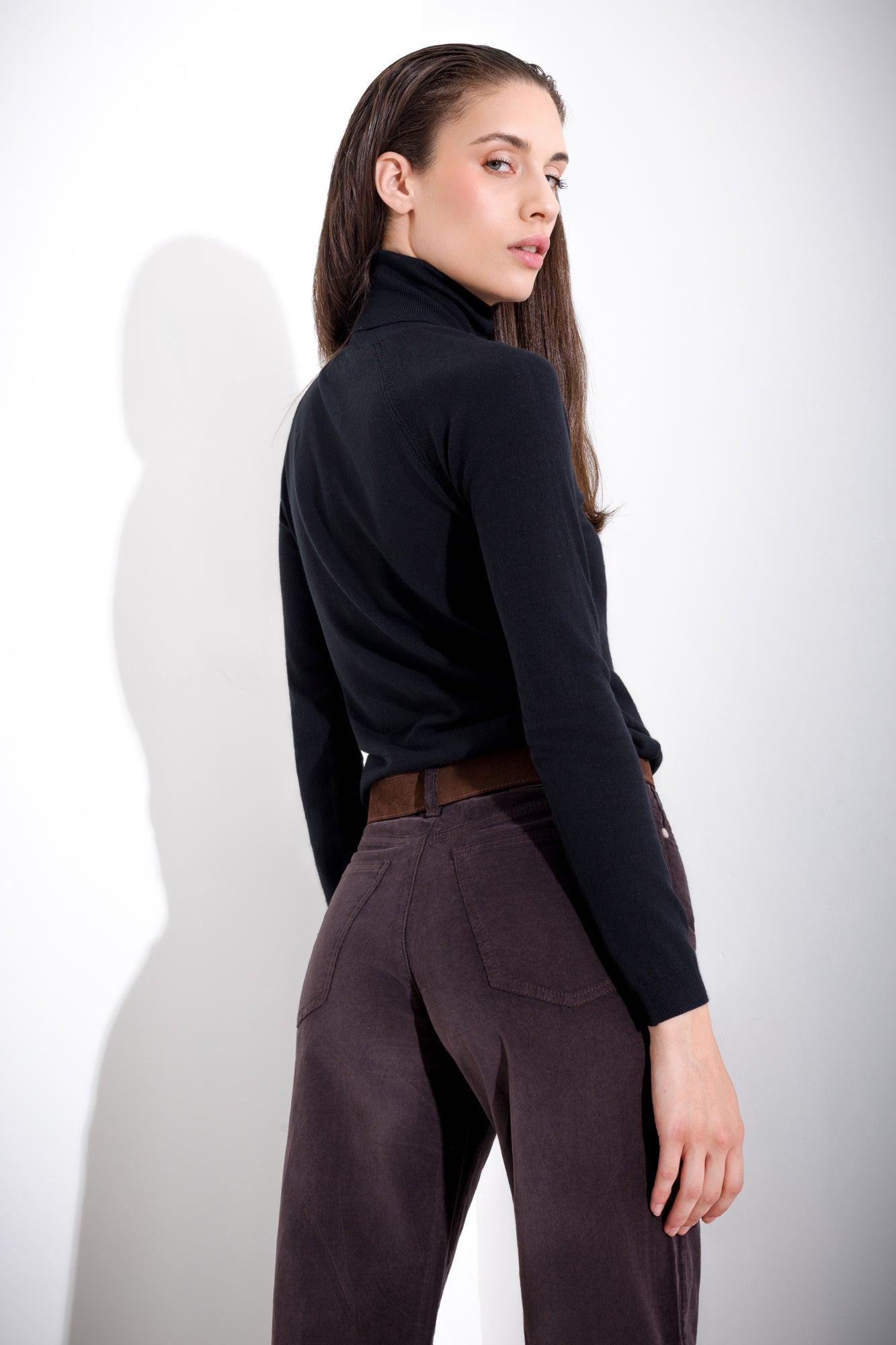 Ribbed turtleneck sweater