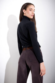 Ribbed turtleneck sweater