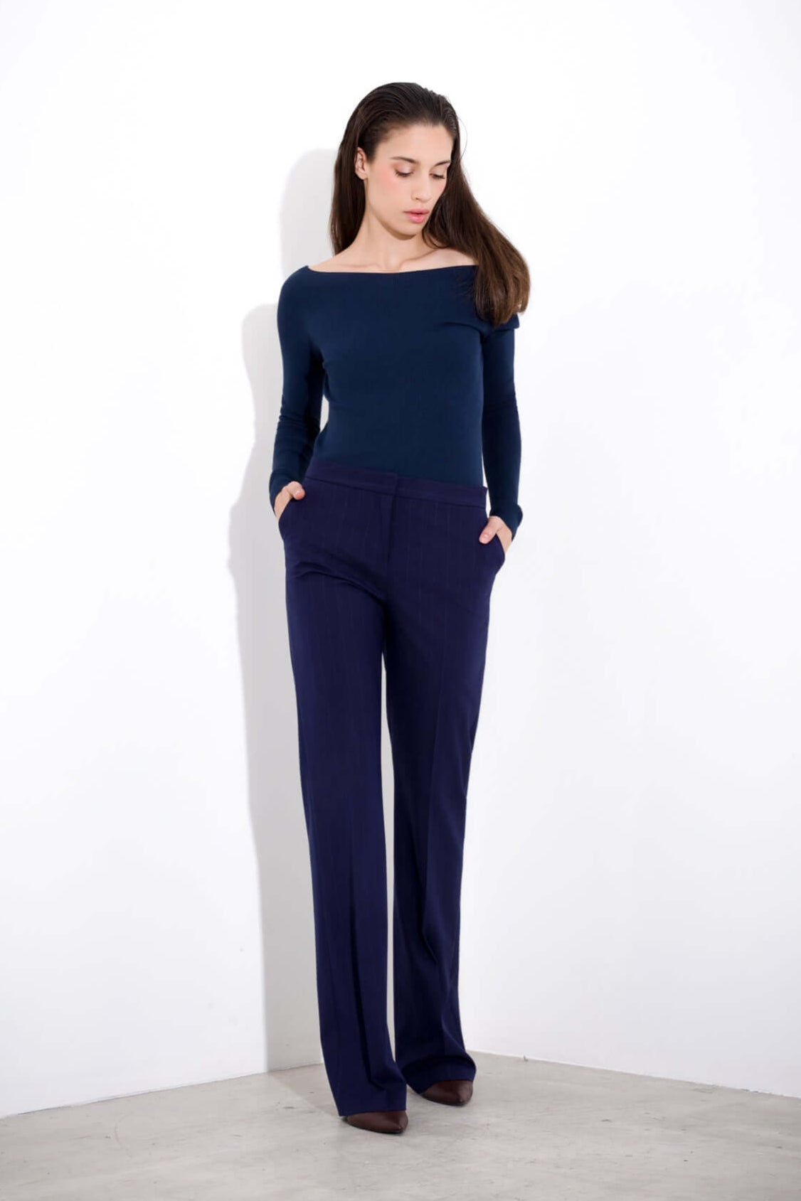 Pantalone flare gessato - Compagnia Italiana