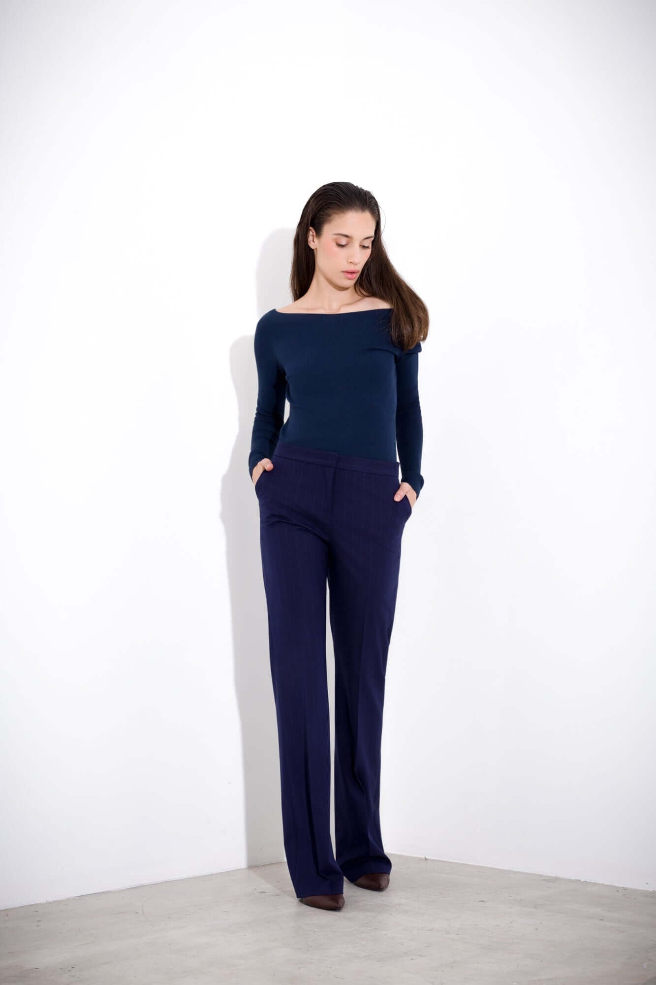 Pantalone flare gessato - Compagnia Italiana