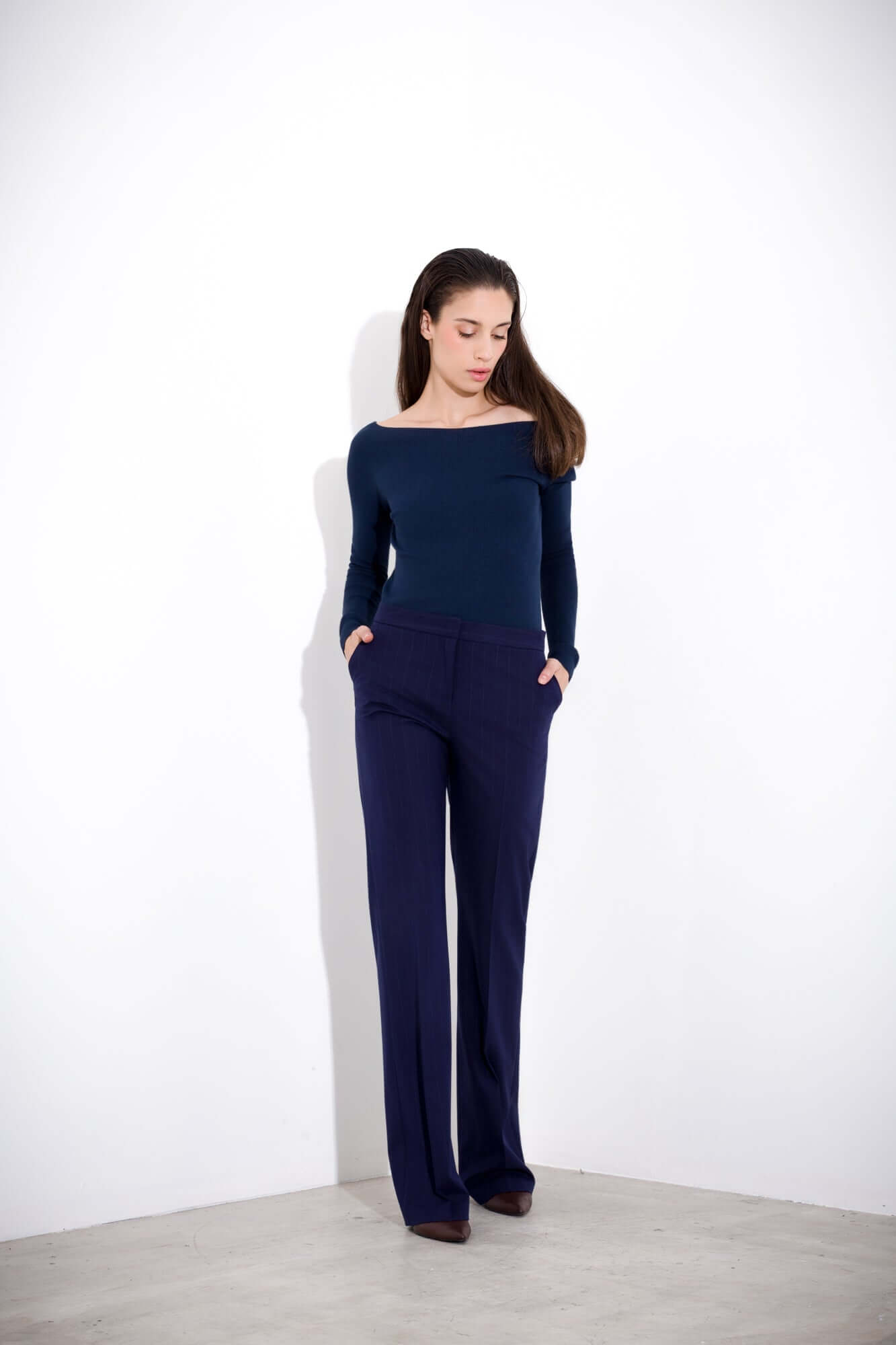 Pantalone flare gessato - Compagnia Italiana