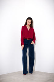 Straight velvet trousers