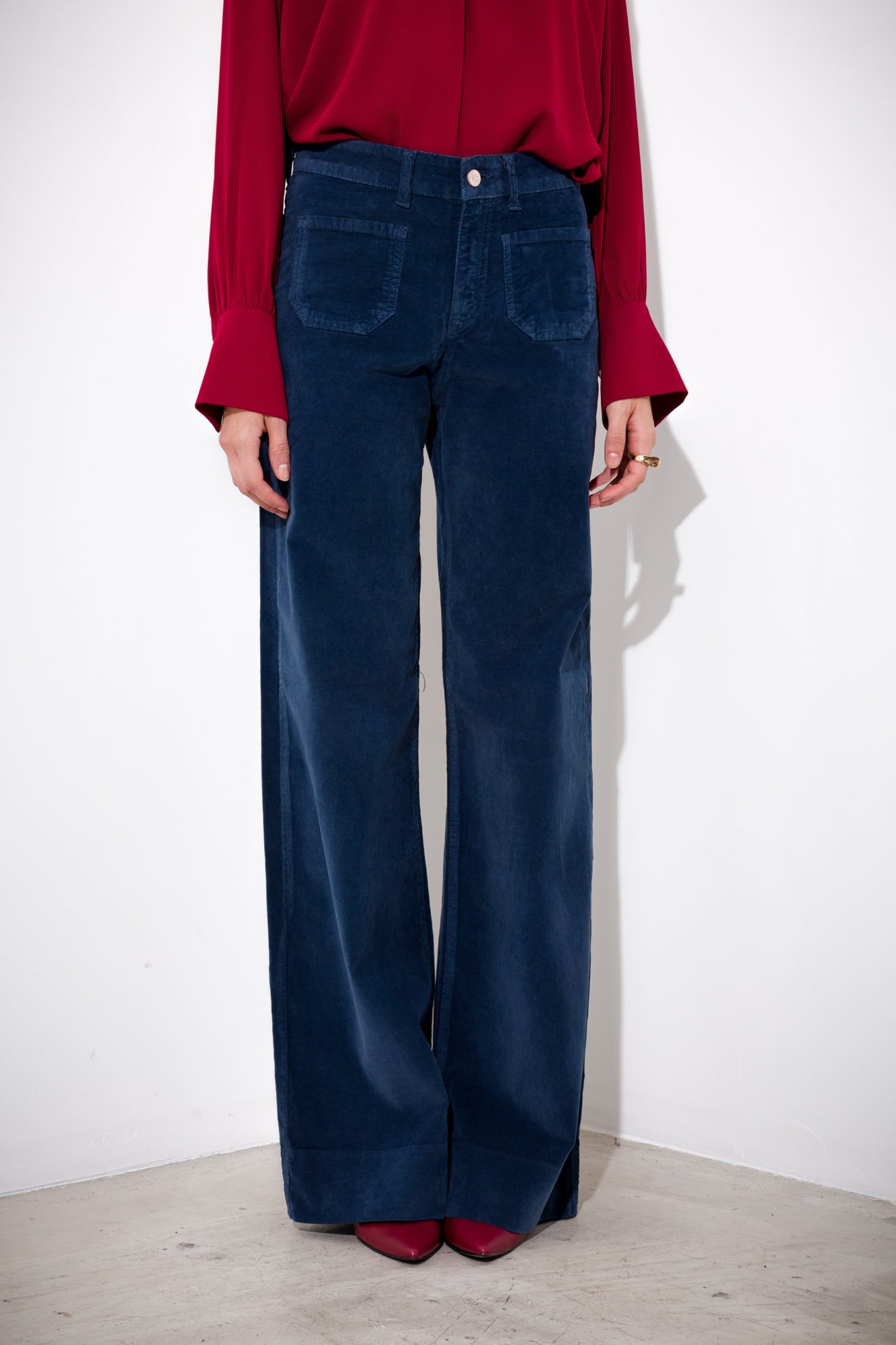 Straight velvet trousers
