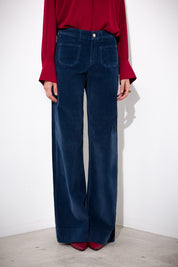 Straight velvet trousers