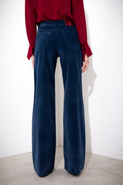 Straight velvet trousers