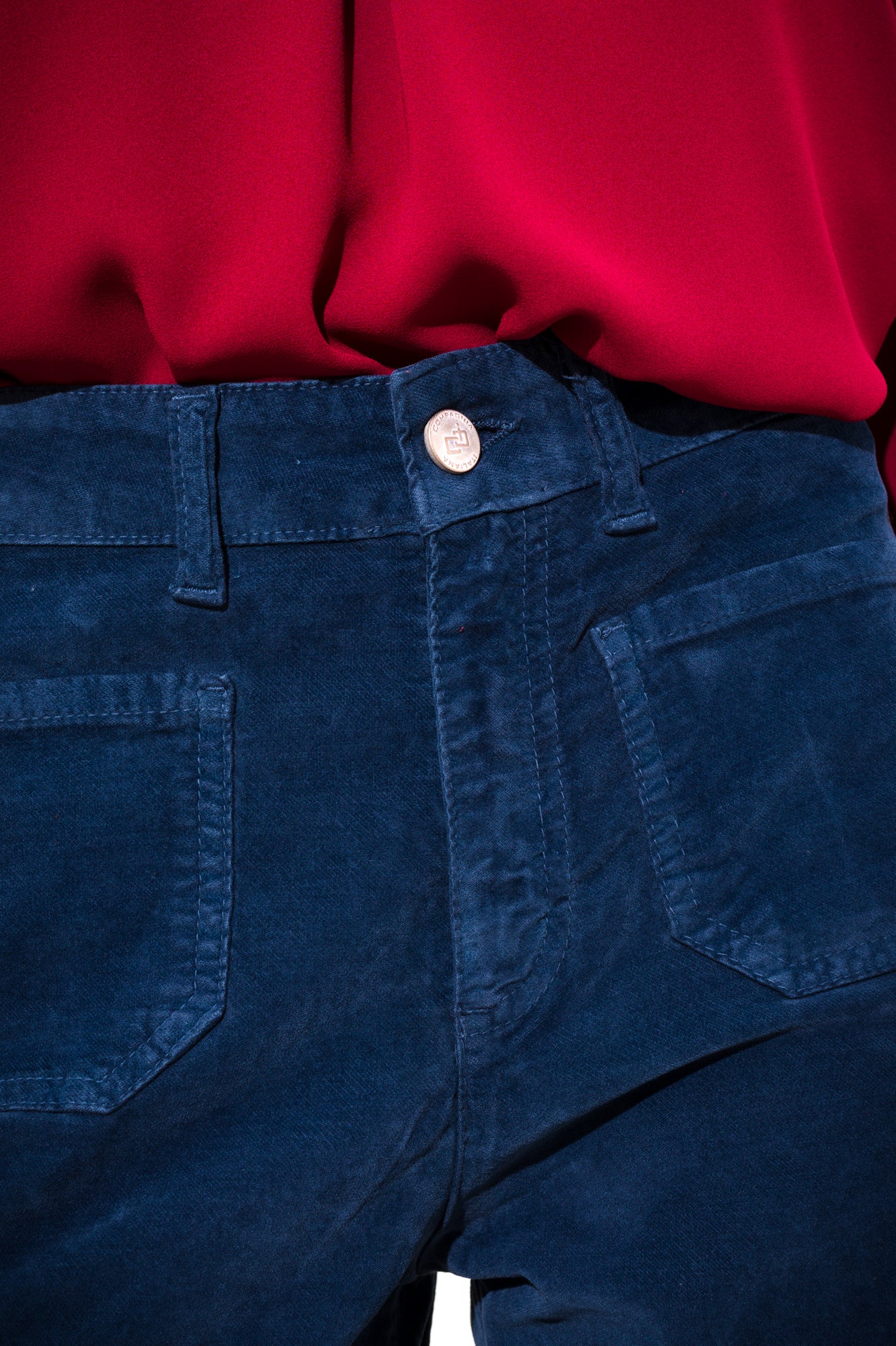 Straight velvet trousers